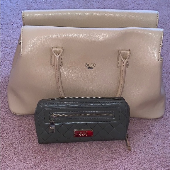 BCBG tan purse with wallet - Picture 1 of 8